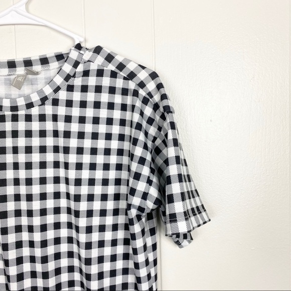 ASOS | Black and White Buffalo Plaid Peplum Top - Picture 2 of 6